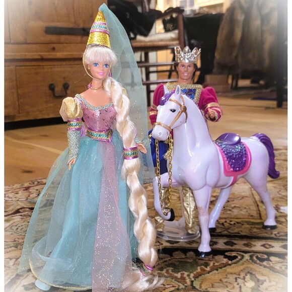 Prancing Pony White Stallion for Repunzel Barbie Prince Ken Rare Royal Horse VTG - Picture 9 of 13